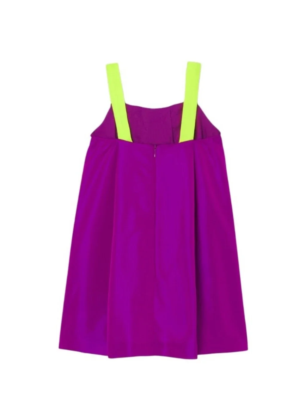 Jacadi Paris purple dress with lime green straps and bow detail, size 3 years.